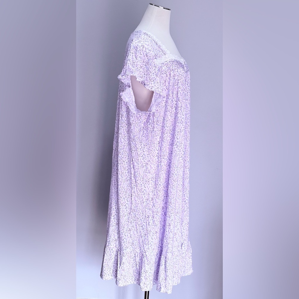Eileen West Lavender Floral Waltz Cap Sleeve Vintage Inspired Nightgown 3XL NWT - Picture 8 of 9